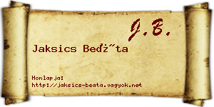 Jaksics Beáta névjegykártya